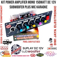 Kit Power Amplifier Mono 150WATT DC 12Volt Subwoofer Plus Mic Karaoke