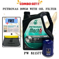 Petronas Mach5 Plus 20W50 20W-50 Engine Oil (4L) - Mileage 5000km Premium Mineral