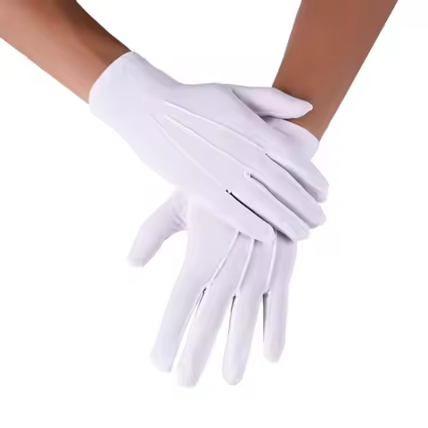White Cotton Gloves Hand Moisturising Formal Cotton Gloves for Eczema Uniform Police Waiters Drivers