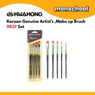 HWAHONG Korean Fine Tip Art & Nail Brush 982F Series 5Pieces-Set | Detail Makeup Brush | Brush Set