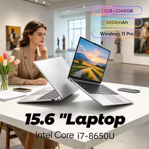 Durable 15.6 Inch Business Laptop Core I7-8650U Large 32GB Memory 2TB High Speed SSD Lightweight Tra