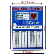 GCASH RATES STANDEE SIZE