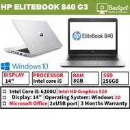 HP Elite Book 840 G3- 6GB RAM - 256GB SSD INTEL i5 6TH GEN 14" TOUCHSCREEN -  WIN 10 PRO SLIM LAPTOP