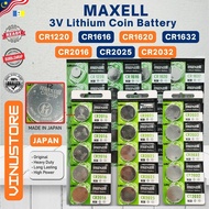 Ori Japan Maxell • CR2032 • CR2025 • CR2016 • CR1220 • CR1616 • CR1620 • CR1632 • Car Key Fob Watch 