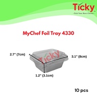 MYCHEF 4330-P Aluminium Foil Tray with Clear Lid (10sets ±)/ Rectangular My Chef Foil Tray 4330