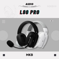 Attack Shark L80 Pro Tri-mode Connection 40mm Driver Detachable Dual Mic 3.5mm Plug Wireless Gaming 