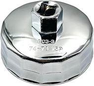 73-74mm Oil Filter Cap Wrench 15 Flutes Removal Tool Socket Compatible with AC Delco PF46 PF47 PF48 