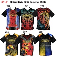 Ready StokUnisex Baju Batik Jersey Corak Sarawak|S-XL