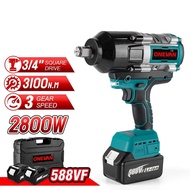 High quality 3100NM Brushless Electric Wrench 3/4 Inch Cordless Impact Wrench 588VF Battery Handheld