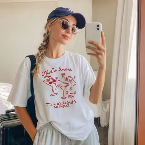 That's Amore Italian Bachelorette T-shirt Party Tees Cin Cin To The Bride Bach Shirt Unisex Funny t 