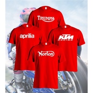 T-Shirt Cotton Graphic Motor Series Tee - NORTON / KTM RACING / TRIUMPH / APRILIA (RED)