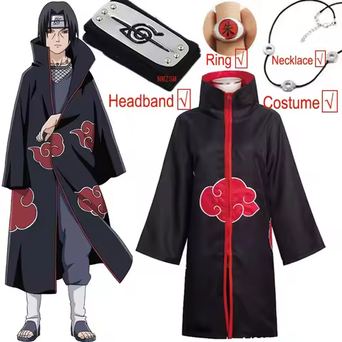 Akatsuki Pain Cosplay Costume HAPYTO Deidara Itacy Halloween Costume for Kids Boys Suzaku Ring Cloak