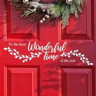Wonderful Time of The Vinyl Wall Decal Words Christmas Door Window Decoration Sticker New Year Decor