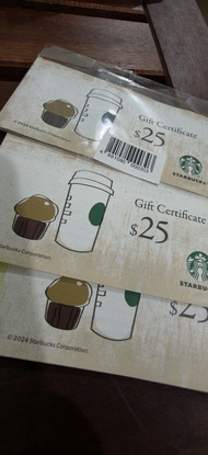星巴克 Starbucks $25 禮券 (全新)