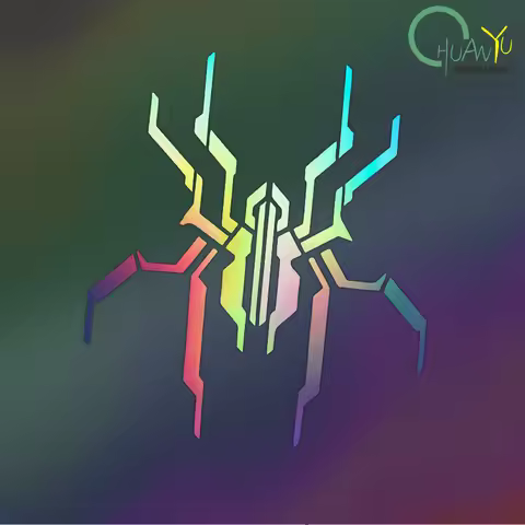 Hollow car sticker, electronic spider, cyber, luminous fluorescent color-changing rear windshield ho