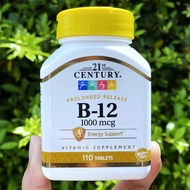 วิตามินบี Vitamin B-12 Prolonged Release 1000 mcg 110 Tablets (21st Century®) B12 as Cyanocobalamin