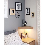 Study Lamp wall shelf, Triangle corner wall shelf, corner wall lighting shelf