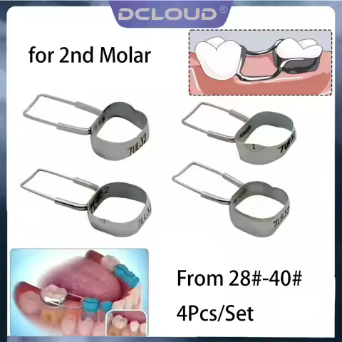 DCLOUD 4Pcs/Set Dental Orthodontics Space Maintainer Kit for Teeth Braces Preformed Band Loop Upper/