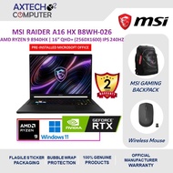 MSI Raider A16 HX B8WH-026 16'' QHD+ Gaming Laptop ( R9-8940HX, 16GB, 1TB SSD, RTX5070Ti 12GB, W11 )