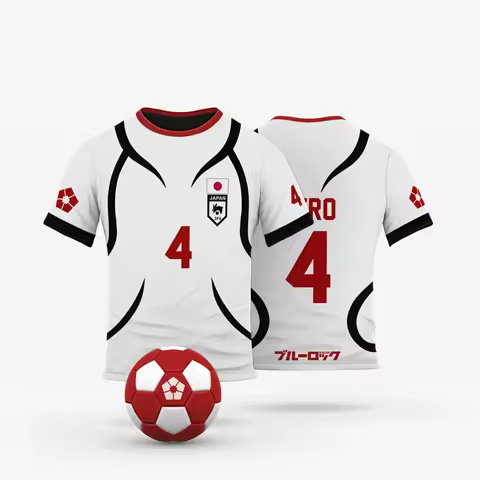 Japan Anime Cartoon Blue Lock U-20 New White Men's Jersey Summer Short Sleeve Children Cosplay Tops 