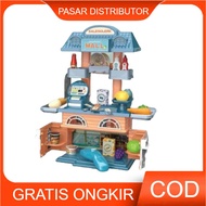 DIY Distributor Market 45PCS PLAY HOUSE VILLA MALL 15R06 Children's Toys Shopping Mall Cashier Child