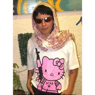 cotton Cute Hello Kitty AK-47 print T-Shirt for men women