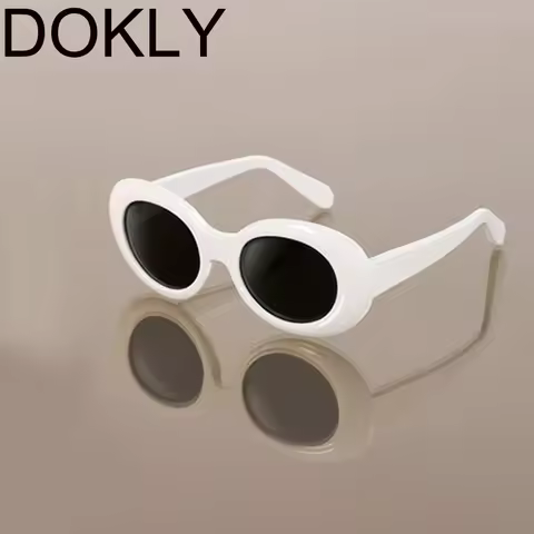 DOKLY White Cat Eye Oval sunglasses bella hadid Instagram sunglasses bella hadid Vintage Kurt Cobain