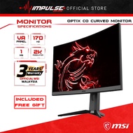 MSI Optix Series Curved Gaming Monitor G27CQ4 E2 / G32CQ4 /G32CQ4 E2 (VA Panel, 165hz-170hz, 1ms, 2K