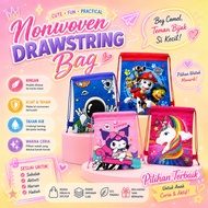 【SpendWithJoy】Non-woven Fabric Drawstring Backpack Kids Birthday Loot Goodies Bag Birthday Gift Draw