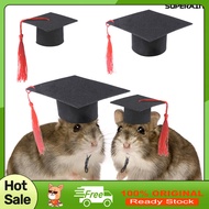 [SPRN]♞Pet Grad Cap Black Felt Hamster Graduation Hat with Tassel Cute Mini Graduation Costume Hat f