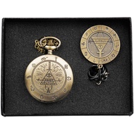 Weird Town Triangle Devil Quartz Pocket Watch Gravity Bill Cipher Fall Time Necklace Pendant Clock