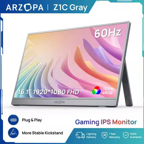 ARZOPA 16.1 inch 1080P Gaming Mobile Portable Monitor IPS PC accessories Monitor External Display fo