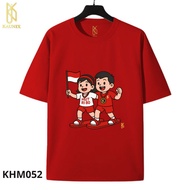 KAUNIX ADULT T-shirt (KHM052) August 2025 Indonesian Independence Day 3D T-shirt Screen Printed T-sh