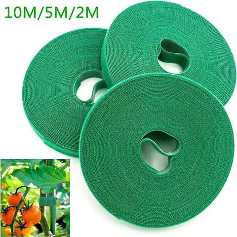 10M/5M/2M Green Garden Twine Plant Ties Nylon Plant Bandage Garden Hook Loop Bamboo Cane Wrap Suppor