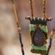 斑彩螺布藝編織頸鏈