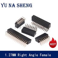 1.27MM Ptich  2X/2/3/4/5/6/8/10/40 PIN Double Row Right Angle Female PIN HEADER 1.27  Strip Connecto