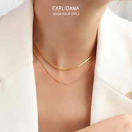 CARLIDANA | สร้อยคอคล้องคอสไตล์มินิมอลและ INS ชุบทอง 14K