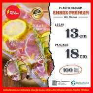 VACUUM PLASTIC / EMBOSSED VACUUM BAG / DELKOCHOICE FOOD VACUUM PLASTIC / PACK 13 X 18CM