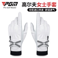 PGM golf Gloves Ladies with Mark Breathable Genuine Leather Gloves Lambskin Gloves golf Supplies Whi