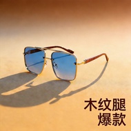 European American Cone High-End Catwalk Style Metal Frame Oval Dark Green Retro Korean Version Sungl