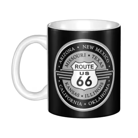 DIY Route 66 Traffic Signs Ceramic Mug Custom Coffee Cup Creative Present