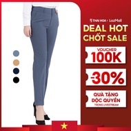 Quần tây nữ công sở màu xanh đá Thái Hòa QAW2016-R03-B02