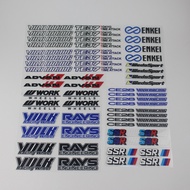 Car styling rim sticker RAYS VOLK TE37 CE28 RACING ADVAN ENKEI SSR WEDSSPORT PVC decoration tire wheel sticker water proof (1SES FOR 4 RIMS )