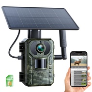 VOOPEAK 4G LTE Cellular Trail Cameras- 2.5K Live Streaming Game Camera with Built-in SIM Card and Mo