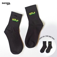 BA Golf Crew Socks White Black Men Women Cotton Comfy Ribbed Breathable Hipster Stylish Streetwear S