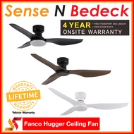 FANCO CO-FAN Hugger 48" Low Profile DC Ceiling Fan with Remote Control plus *optional Tri-colour LED Light Kit