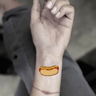 OhMyTat 熱狗零食 Hot Dog 刺青圖案紋身貼紙 (2 張)