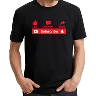 LIKE COMMENT SHARE SUBSCRIBE (UP TO 7XL) YouTube Channel Slogan Statement Funny Fun Parody UNISEX T-