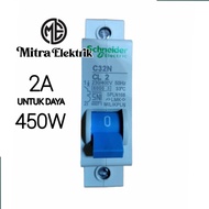 MCB 2A SCHNEIDER 1 PHASE BIRU PLN C32N CL2 MCB LISTRIK