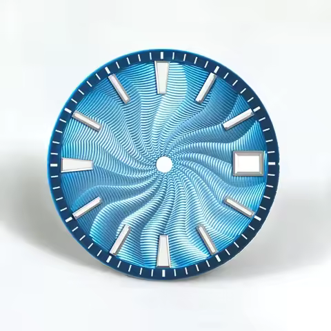 NH35 Dial 28.5mm Guilloche Dial Blue Lume for NH35 Movement No Logo Coloful Watch Face No Date 6o'cl